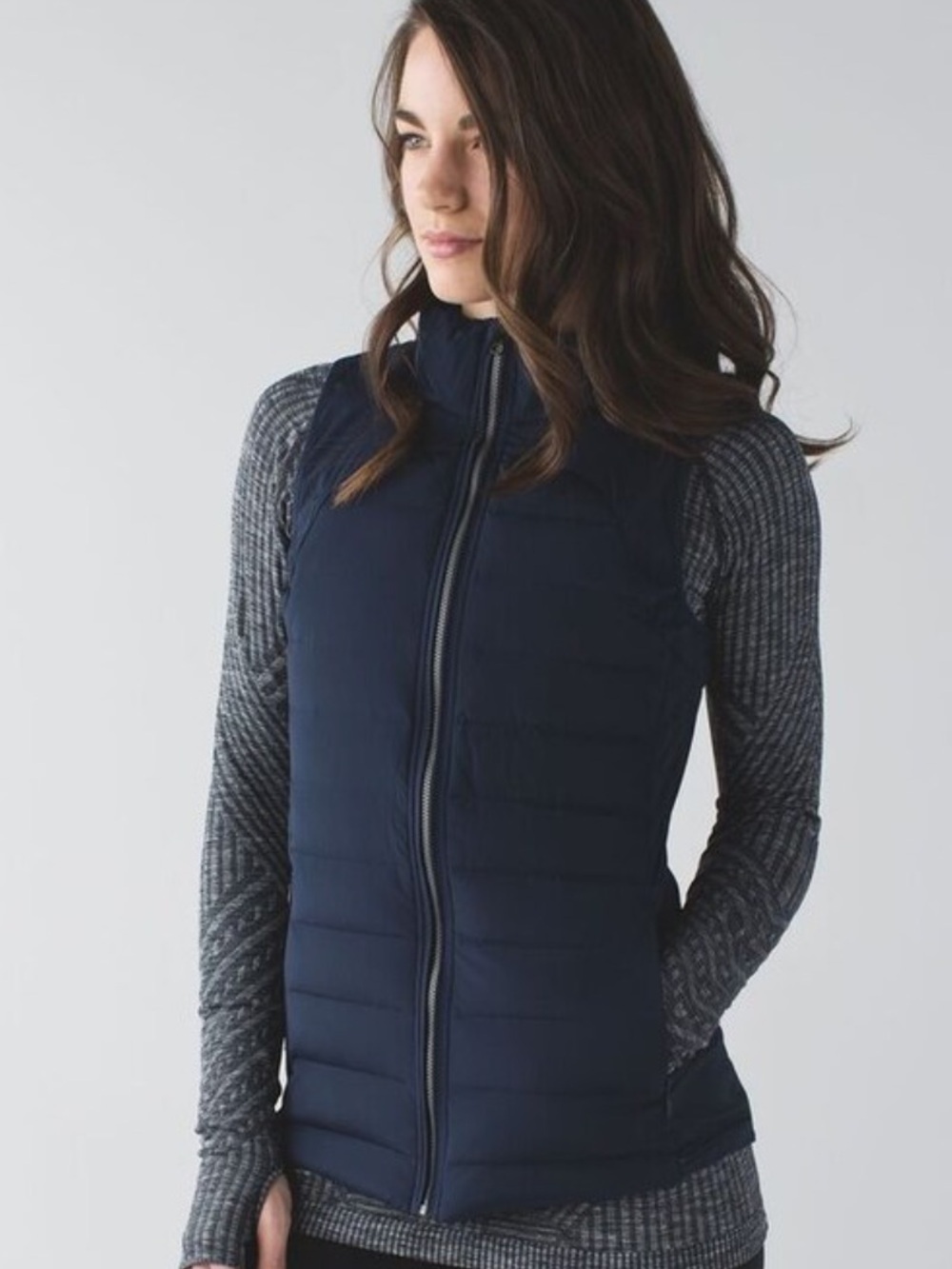 Lululemon Athletica Fluffed Up Vest Inkwell Navy Down Filled sz 4